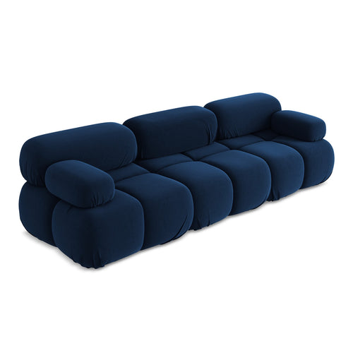 LaMiaSofa 3-zits bank Sanremo - velours - koningsblauw - 285x96x70