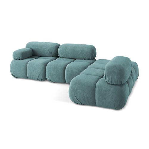 LaMiaSofa hoekbank rechts Sanremo - chenille stof - jeans - 285x190x70