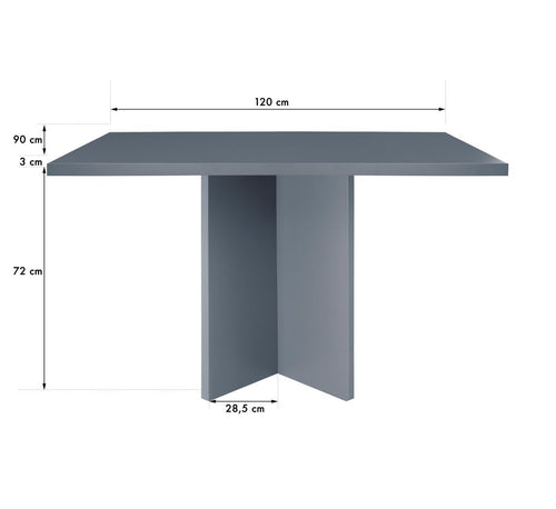 Really Nice Things - eettafel Mathilda - MDF - rechthoekig - 120x90 cm - grijs - vtwonen shop