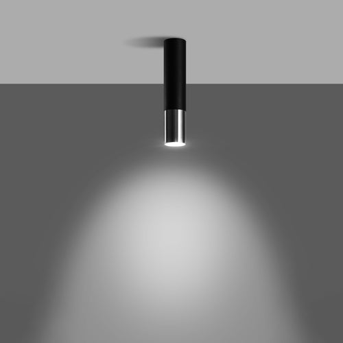 Sollux Lighting Plafondlamp LOOPEZ zwart/chroom - 6x6x29cm