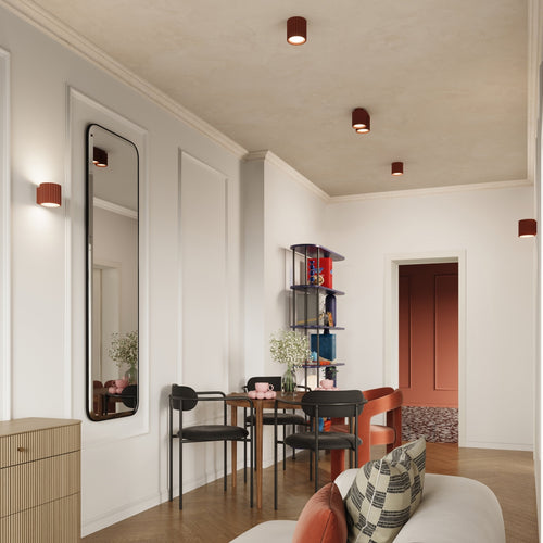 Sollux Lighting Plafondlamp AURA 1 rood ochra GU10 - 10x10x10cm