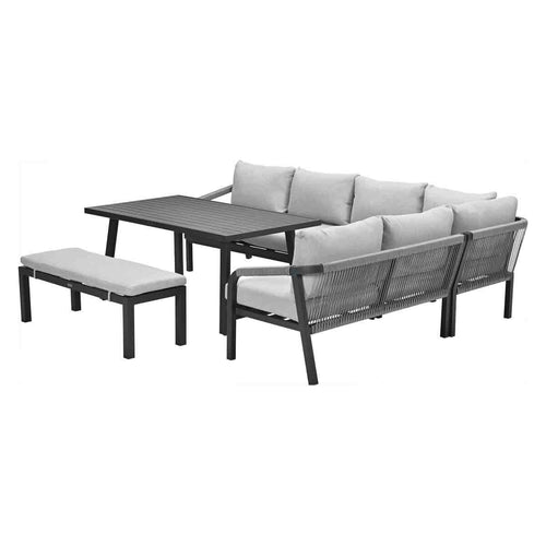 Garden Impressions lounge dining set Tarera donker grijs - 6-delig
