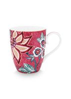 Pip Studio Flower Festival Mokken - Servies - Set van 4 Kopjes - Donkerroze - 350ml - vtwonen shop