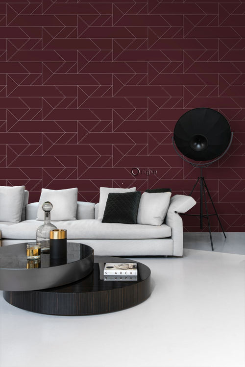 Origin Wallcoverings behang grafische lijnen rood - 0,53 x 10,05 m - 347727 - vtwonen shop