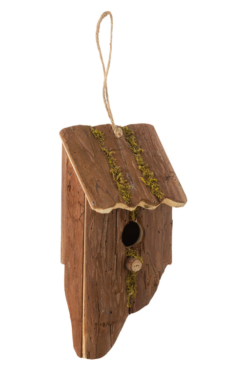 J-Line vogelhuisje Schuin - hout - bruin