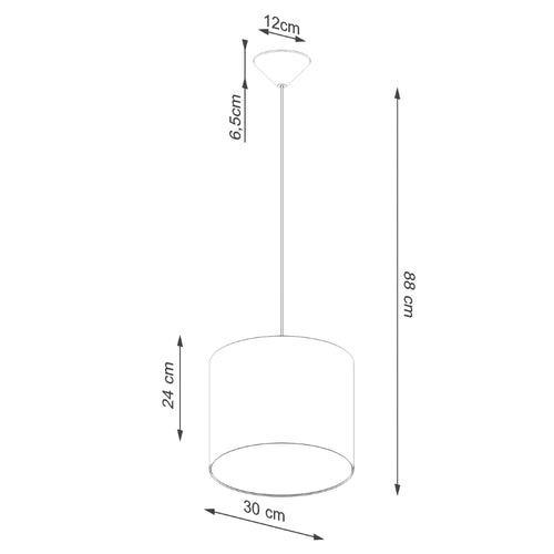 Sollux Lighting Hanglamp NOVA 30 zwart - 30x30x88cm
