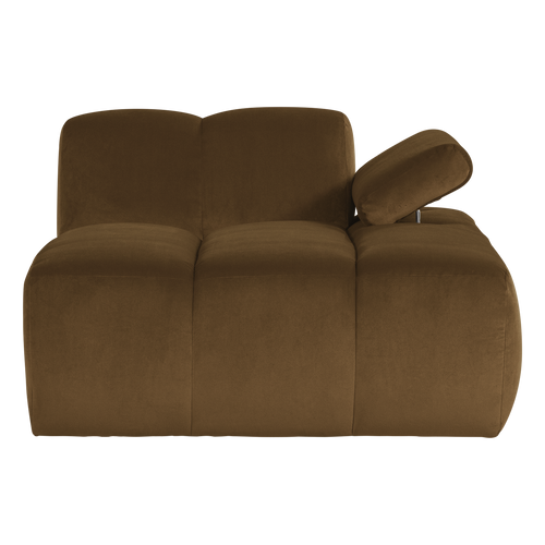 WOOOD chaise longue bank rechts Mojo - Velvet - Honinggeel - 74x124x162