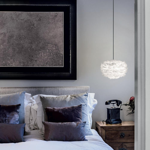 Umage Eos Micro hanglamp white - met koordset zwart - Ø 22 cm - vtwonen shop