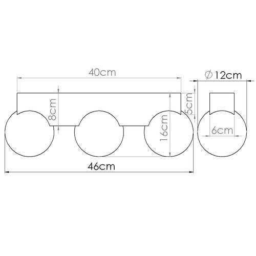 Sollux Lighting Plafondlamp BULBO 3 natuurlijk hout - 46x12x16cm