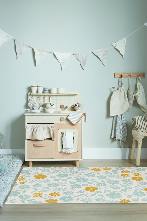 AFK Living vloerkleed Flower - voor kinderen - blauw - 120 x 170 cm - vtwonen shop