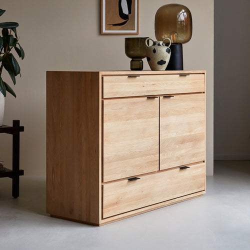 Tikamoon Massief eikenhouten buffet 120 cm - Naturel