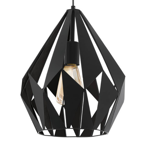 EGLO hanglamp Carlton 1 - e27 - ø 31 cm - zwart - vtwonen shop