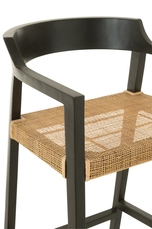 J-Line barstoel Emma - hout - zwart/bruin