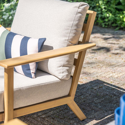 Garden Impressions Loungestoel Ariane light teak look incl voetenbank