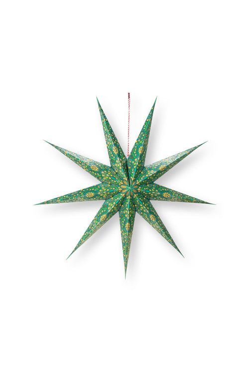 Pip Studio - Christmas Dark Green Overall Print - Papieren Kerstster - 110cm