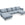 Cosmopolitan Design Panoramische bank Vienna 6-zits, flueel, donkergrijs - 170x350x95cm