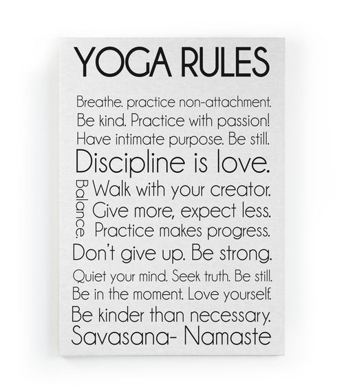 Canvas 60x40 Afdruk Yoga Regels