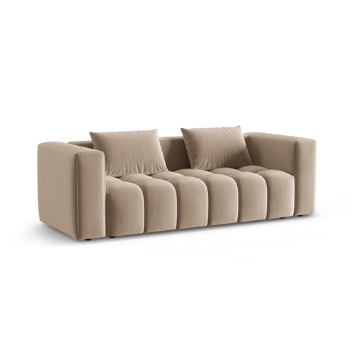 Cosmopolitan Design - Slaapbank met opbergdoos Verona 3-zits, flueel zand - 98x252x85cm