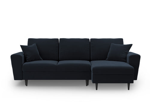 Cosmopolitan Design Omkeerbare converteerbare hoekbank met opbergdoos Kyoto 4-zits, flueel donkerblauw - 145x241x88cm