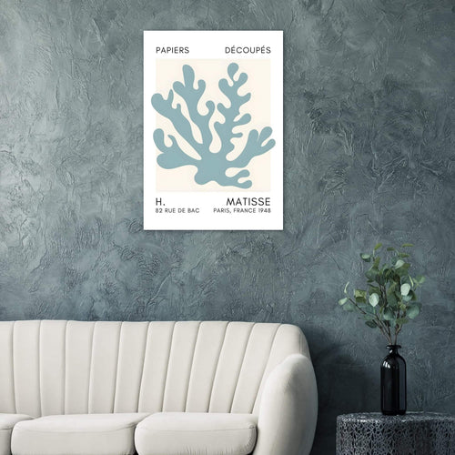 Artfulprints Poster Matisse – Saltflower shapes turquoise   - 50x70 cm - Turquoise