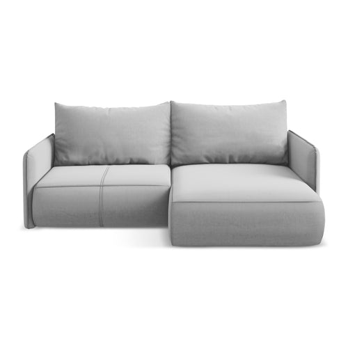 LaMiaSofa hoekbank rechts Palermo - velours - grijs - 207x148x86