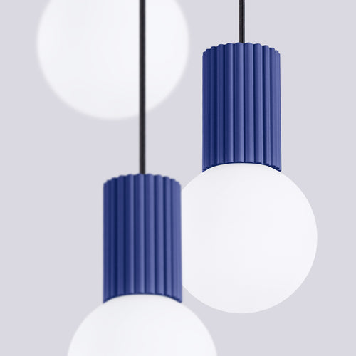 Sollux Lighting Hanglamp HALO 3P ultramarijn - 25x25x125cm