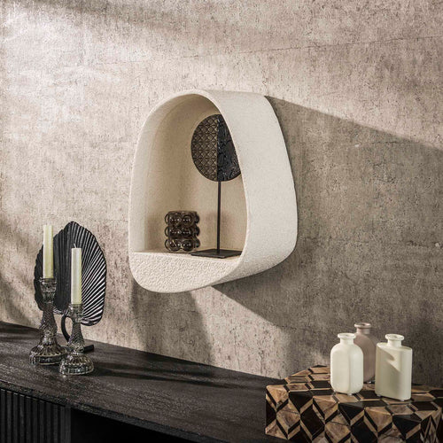 Giga Meubel Wandschap Stone Druppel - Wit Marmer - 34x21x46cm