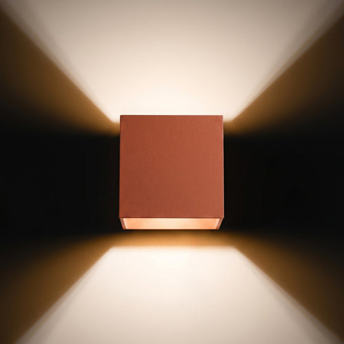 Sollux Lighting Wandlamp QUAD 1 rode oker - 10x12x10cm