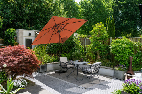 Garden Impressions Lotus parasolset 250x250 koper met voet en hoes