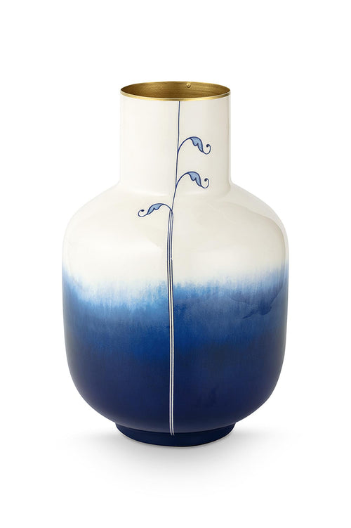 Pip Studio Vaas Pip & The Blue Bird - Metaal - Blauw - 30cm
