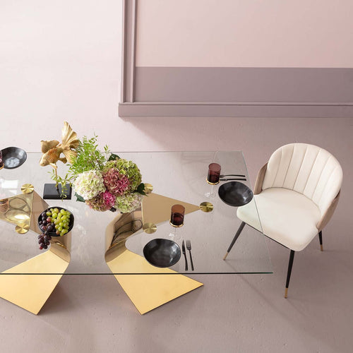 Kare Design Stoel Hojas fluweel beige en taupe