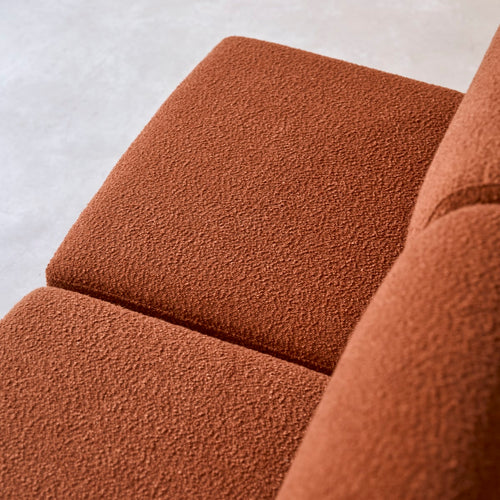 Tikamoon Modulaire 4-zitshoekbank van massief acacia en terracotta stof - Terracotta