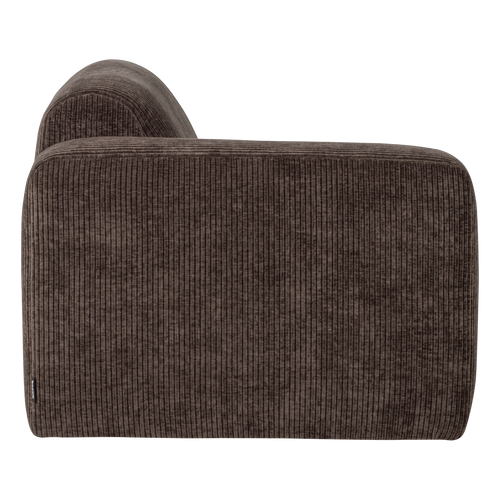 WOOOD 1-zits bank arm links Mojo Base - Ribstof - Bruin - 74x105x97