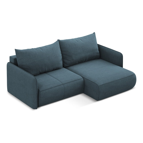LaMiaSofa hoekbank rechts Palermo - textuurstof - jeans - 207x148x86