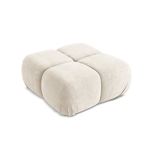 LaMiaSofa Poef Sanremo - chenille stof - lichtbeige - 95x95x41