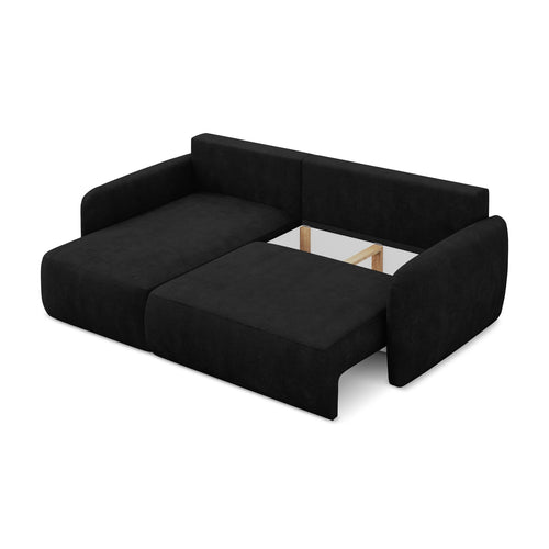 LaMiaSofa hoekbank links Corle - chenille stof - zwart - 207x148x86