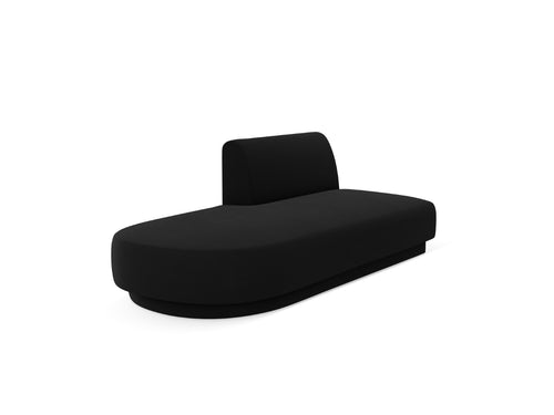Micadoni - Module "Miley" 2 zitplaatsen, flueel zwart - 90x158x70cm