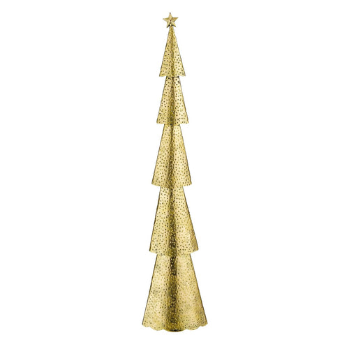 House of Seasons Kerstboom - L19 x B10 x H90 cm - Metaal - Goud