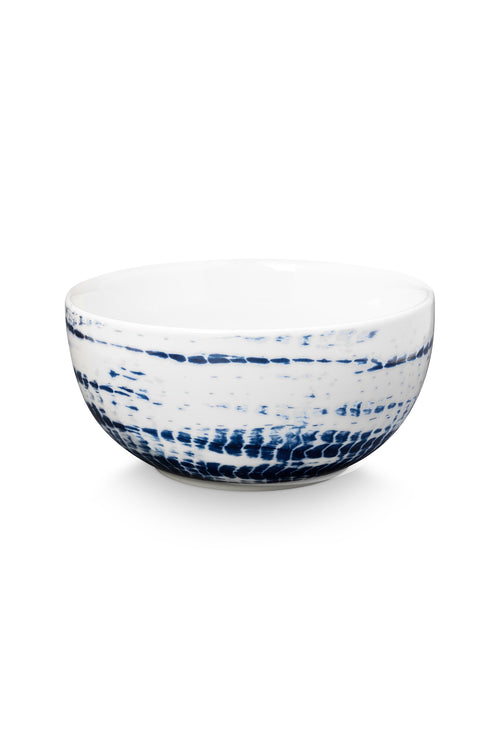 vtwonen - Tie Dye Kommen - Blauw, Wit - Porselein - 20.5cm - vtwonen shop