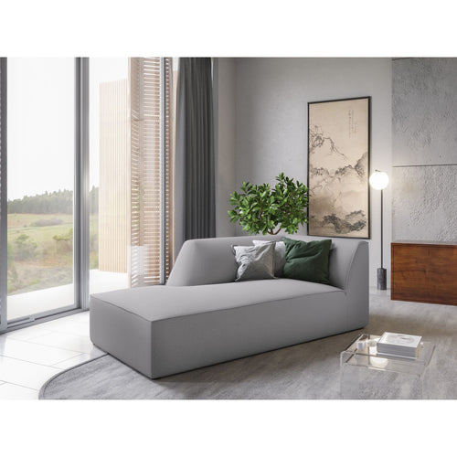 Cosmopolitan Design - Linker meridiaan Siena structurele stof lichtgrijs - 181x93x69cm