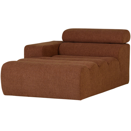 WOOOD chaise longue element arm links Novi - Polyester - Terra - 86x109x173 - vtwonen shop