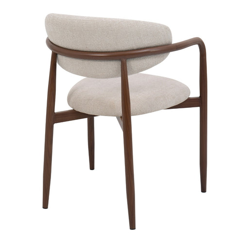 Giga Meubel Eetkamerstoel Alexia - Beige Stof Metaal - 59x57x77cm - Set van 2