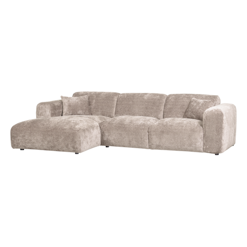 WOOOD chaise longue bank links Cloud - Chenille - Naturel - 80x280x165