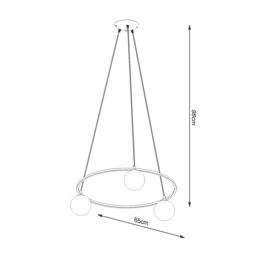 Sollux Lighting Kroonluchter YOLI 3 - 65x65x98cm