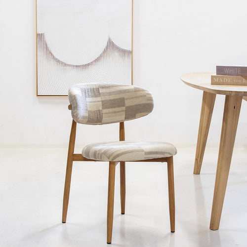 DÉJA Living Eetkamerstoel Skara - Greige/Naturel - Set van 2 - vtwonen shop