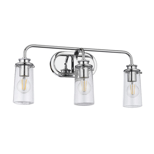 Braelyn Kichler 3-lichts wandlamp chroom IP44