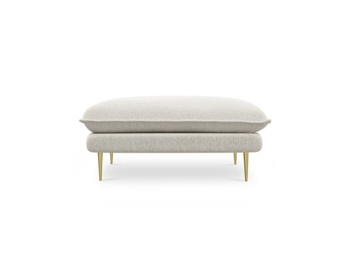 Cosmopolitan Design Poef Vienna structurele stof, lichtbeige - 73x93x43cm