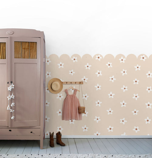 ESTAhome fotobehang madeliefjes beige - 2.5 x 2.79 m - 159594