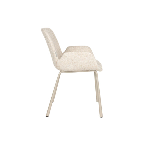 Zuiver Brit Eetkamerstoelen Armleuning Beige - Set van 2