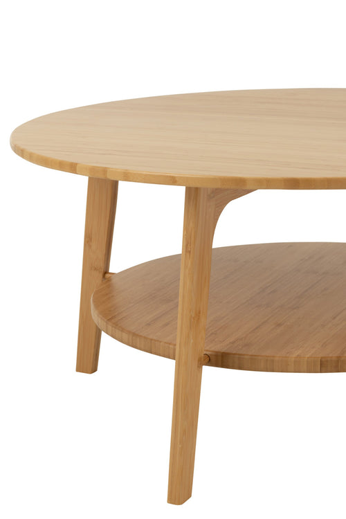 J-Line bijzettafel Rond - bamboe - naturel - large